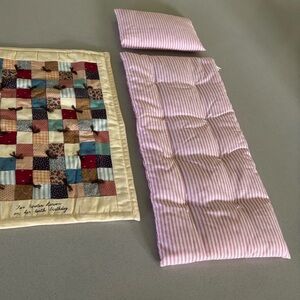 Sweet Dreams Kirsten American Girl red stripe mattress and pillow